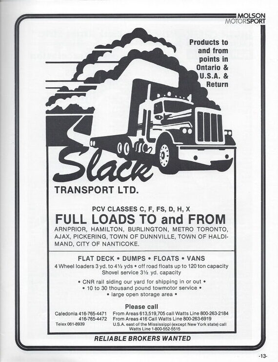 Scan-14 - Cayuga Speedway - Molson 300 Program - 1985