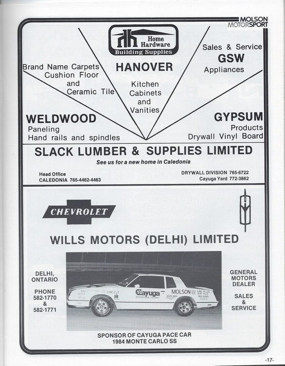 Scan-18 - Cayuga Speedway - Molson 300 Program - 1985