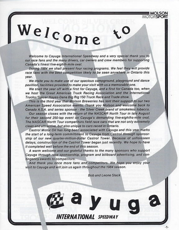 Scan-2 - Cayuga Speedway - Molson 300 Program - 1985