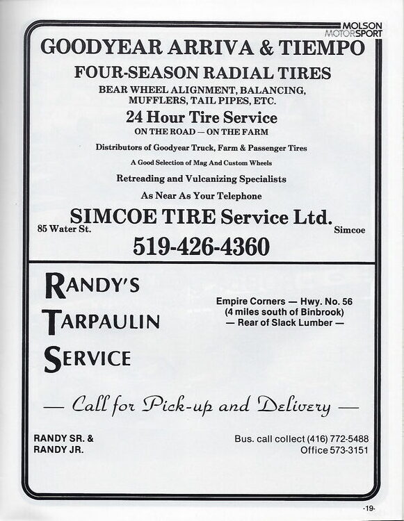 Scan-20 - Cayuga Speedway - Molson 300 Program - 1985