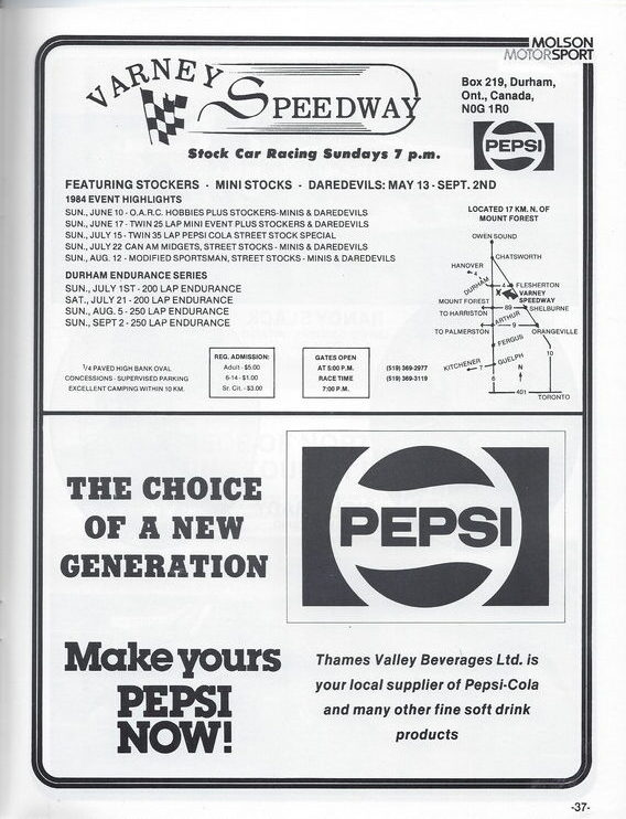 Scan-38 - Cayuga Speedway - Molson 300 Program - 1985
