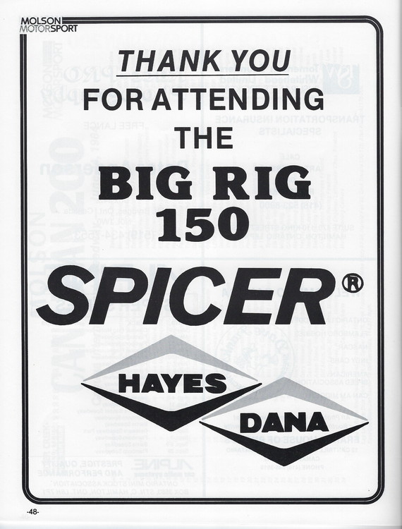 Scan-49 - Cayuga Speedway - Molson 300 Program - 1985