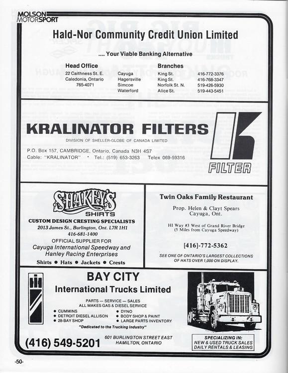 Scan-51 - Cayuga Speedway - Molson 300 Program - 1985