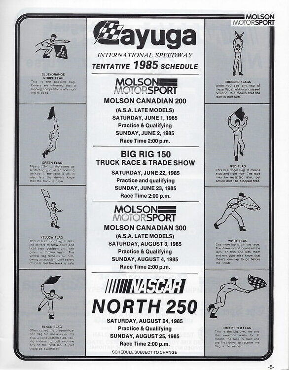Scan-6 - Cayuga Speedway - Molson 300 Program - 1985