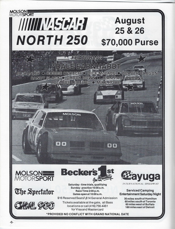 Scan-7 - Cayuga Speedway - Molson 300 Program - 1985