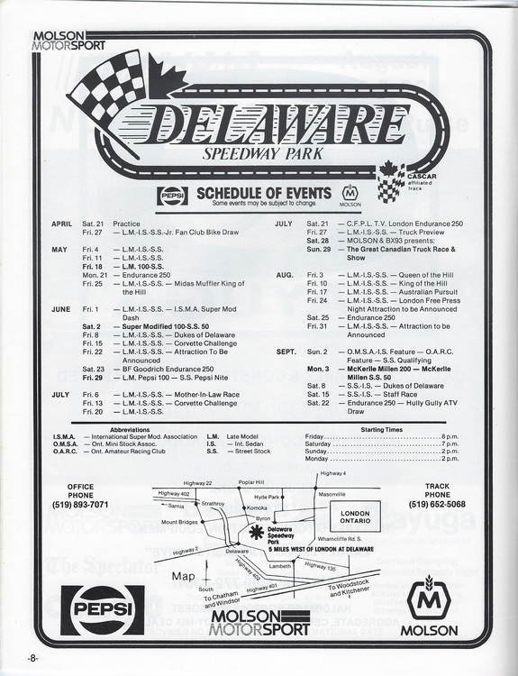Scan-9 - Cayuga Speedway - Molson 300 Program - 1985