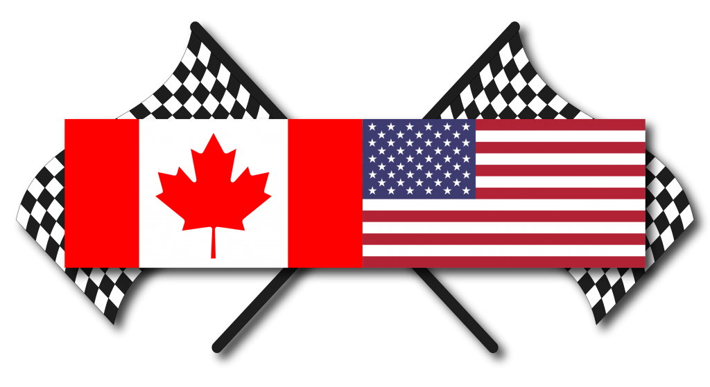 Canada USA Flags