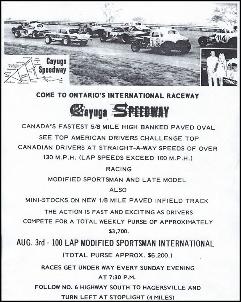 Cayuga Speedway Advertisement 2. Courtesy of Wheelspin News
