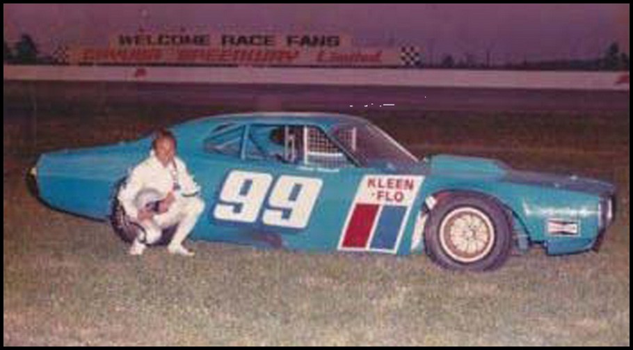 Howie Scannell in Bernie Reddicks '73Dodge Charger at Cayuga. Courtesy of-Yesterdays Speedways