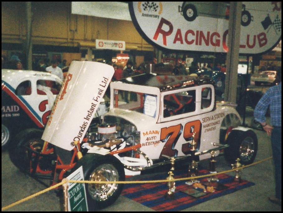 Charlie Becks Hobby Club entry-Hobby-Club on display promoting the Clubs 20th year. Courtesy of the Canadian Vintage Modifieds