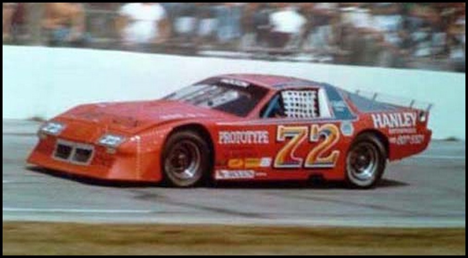 Jr. Hanley #72 heading into turn one at Cayuga Speedway. Courtesy of Ron Nelson