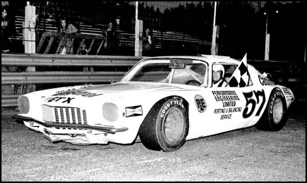 Norm Lelliott in the Performance Engineering Computer Car with a win at Delaware Speedway in 1973. Courtesy of Brian Norton