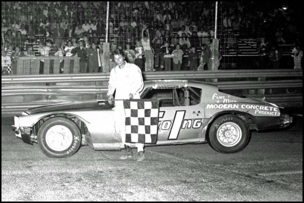 Tommy Maier of Michigan with the Checkers at Delaware Speedway. Courtesy of Brian Norton