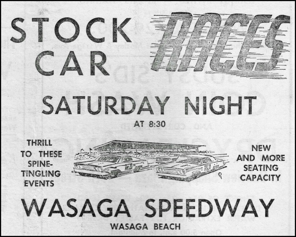 Wasaga Beach Speedway Advertisement.Courtesy of Mike Miller