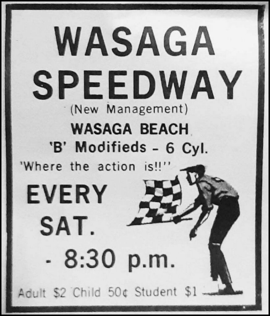 Wasaga Beach Sppeedway Advertisement. Courtesy of Mike Miller 2