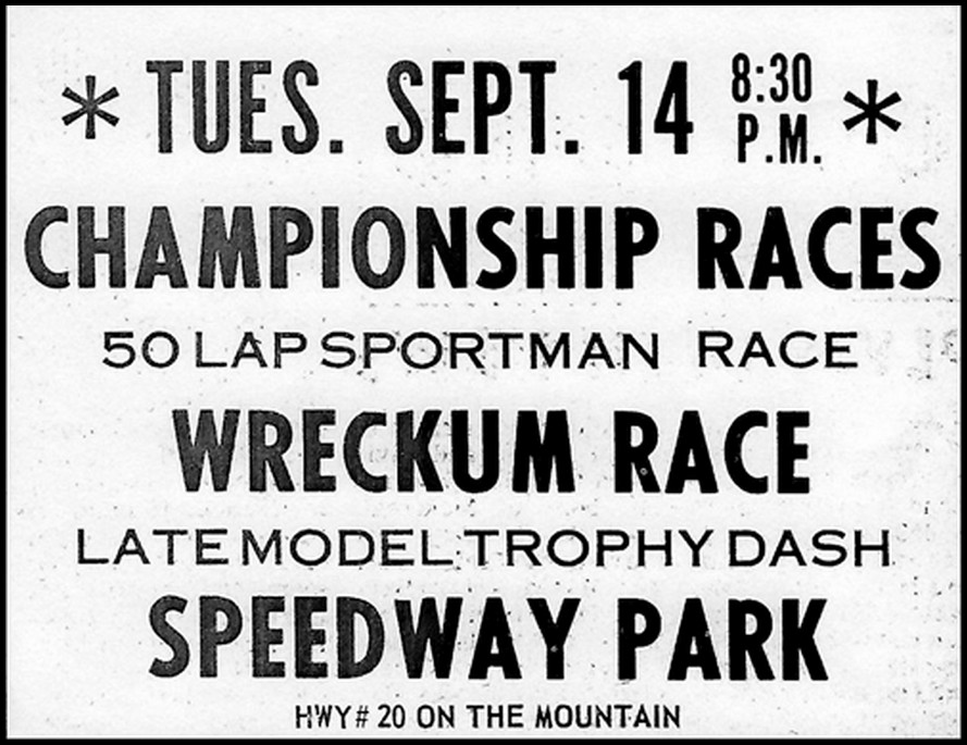 Speedway Park Advertisements Yesterday's Speedways