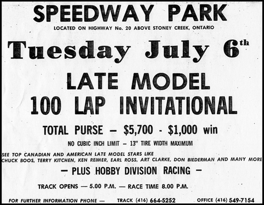 Speedway Park Advertisements Yesterday's Speedways
