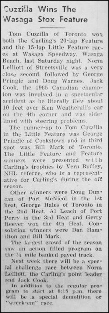 Cuzzilla Wins the Wasaga Stox Feature