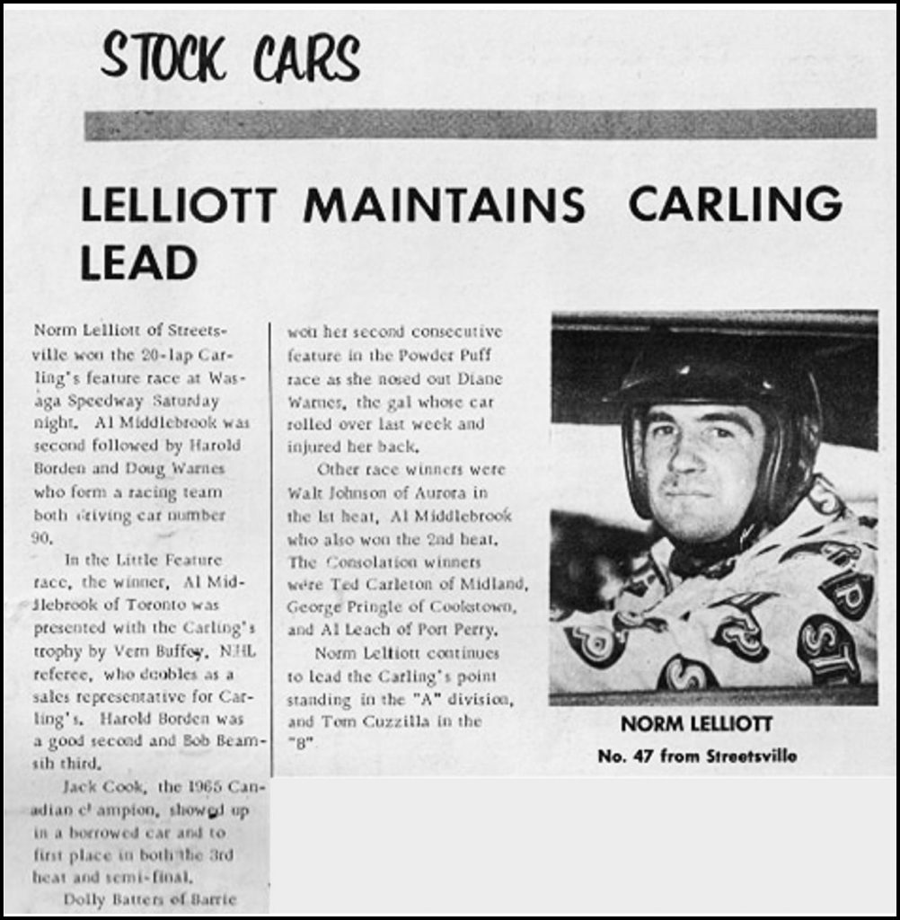 Lelliott Maintains Carling Lead. Yesterday's Speedways Collection