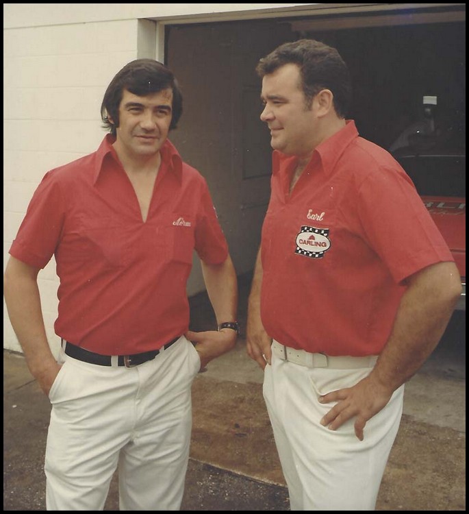 Norm Lelliott and Earl Ross having a discussion at the shop. Courtesy of Rik Lelliott
