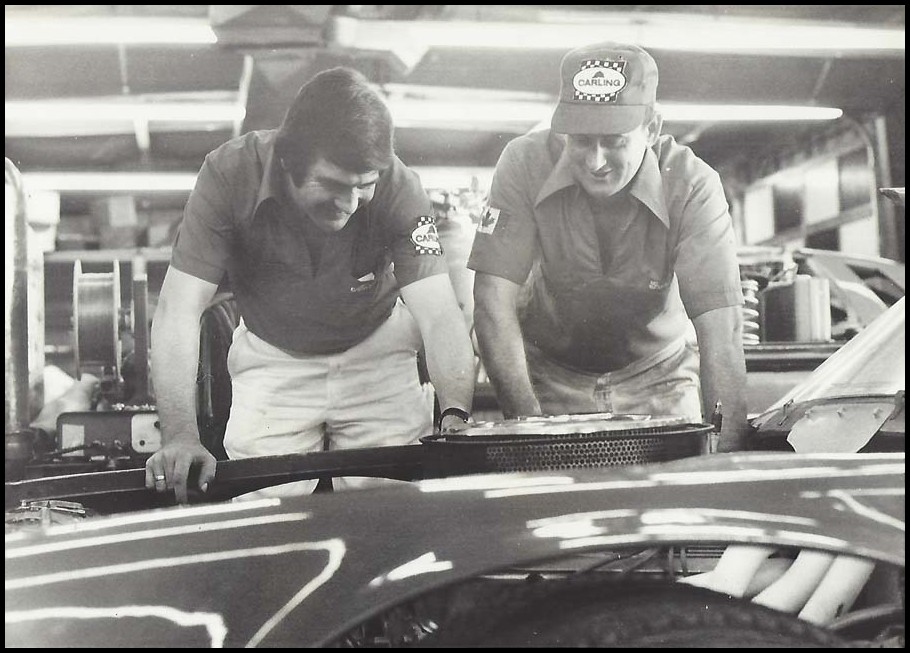 Norm Lelliott and Gord McKichan working on the car. Courtesy of Rik Lelliott