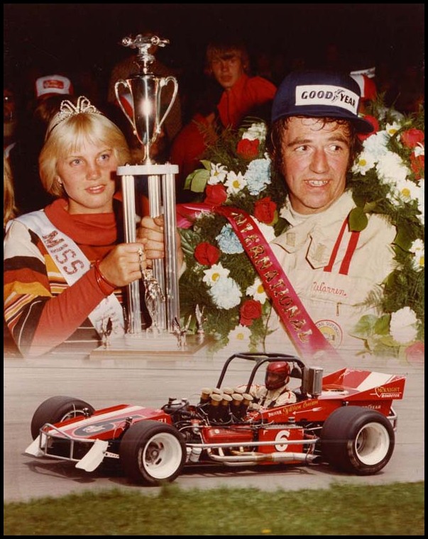 Warren Coniam after winning the 1977 Oswego Classic in the McKnight Roadster. Courtesy of Warren Coniam