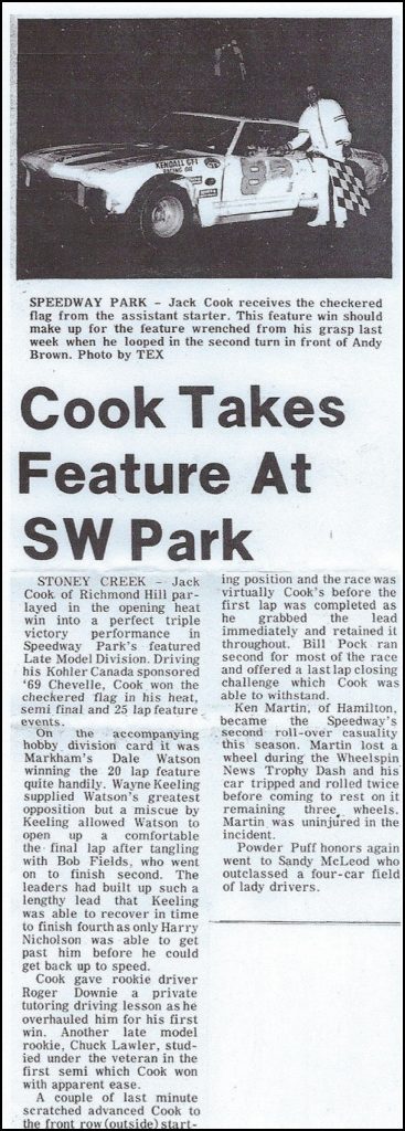 Cook takes Feature at S W. Courtesy of Car Weekly