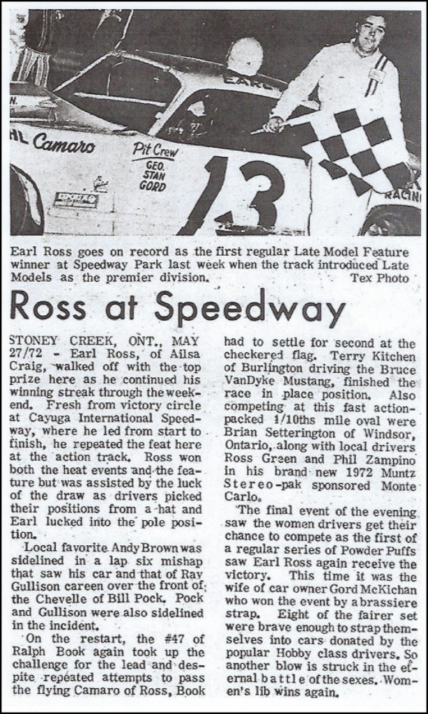 Ross at Speedway. Courtesy of Wheelspin News