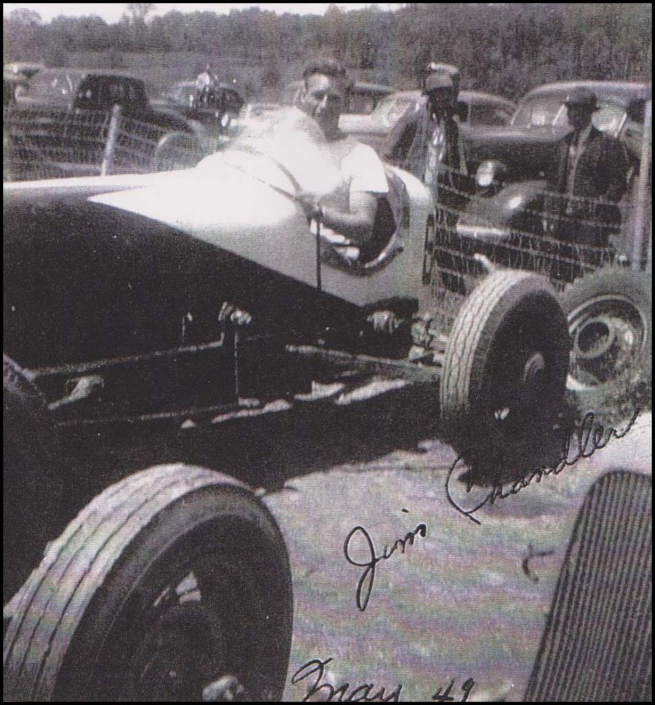 Jim Chandler at Pinecrest Speedway in May of 1949. Courtesy of David Boon