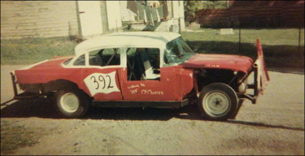 Charlie Saylor's first car in 1968 at Brighton Speedway. The drivers were, Georpe Powers and Ron Yarrow. Courtesy of Marshall Thompson. Daniel Saylor Collection.