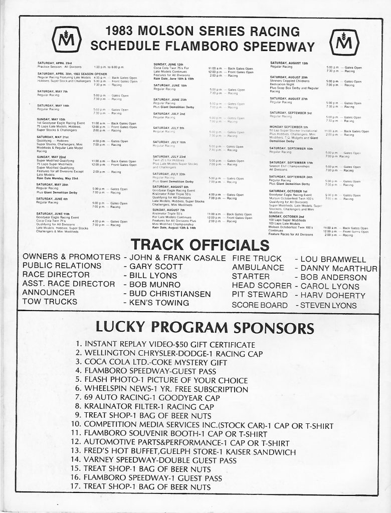 1983 Flamboro Speedway Program - Page 24