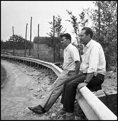 Paul Auger and Cliff Still man watching Riverview Speedway being built in 1968 Courtesy of  the Trent Port Historical Society