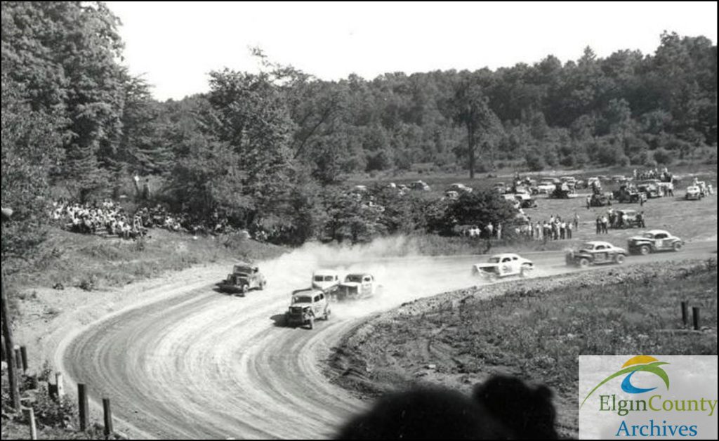 St. Thomas Raceway action - Photo courtesy of Elgin County Archives